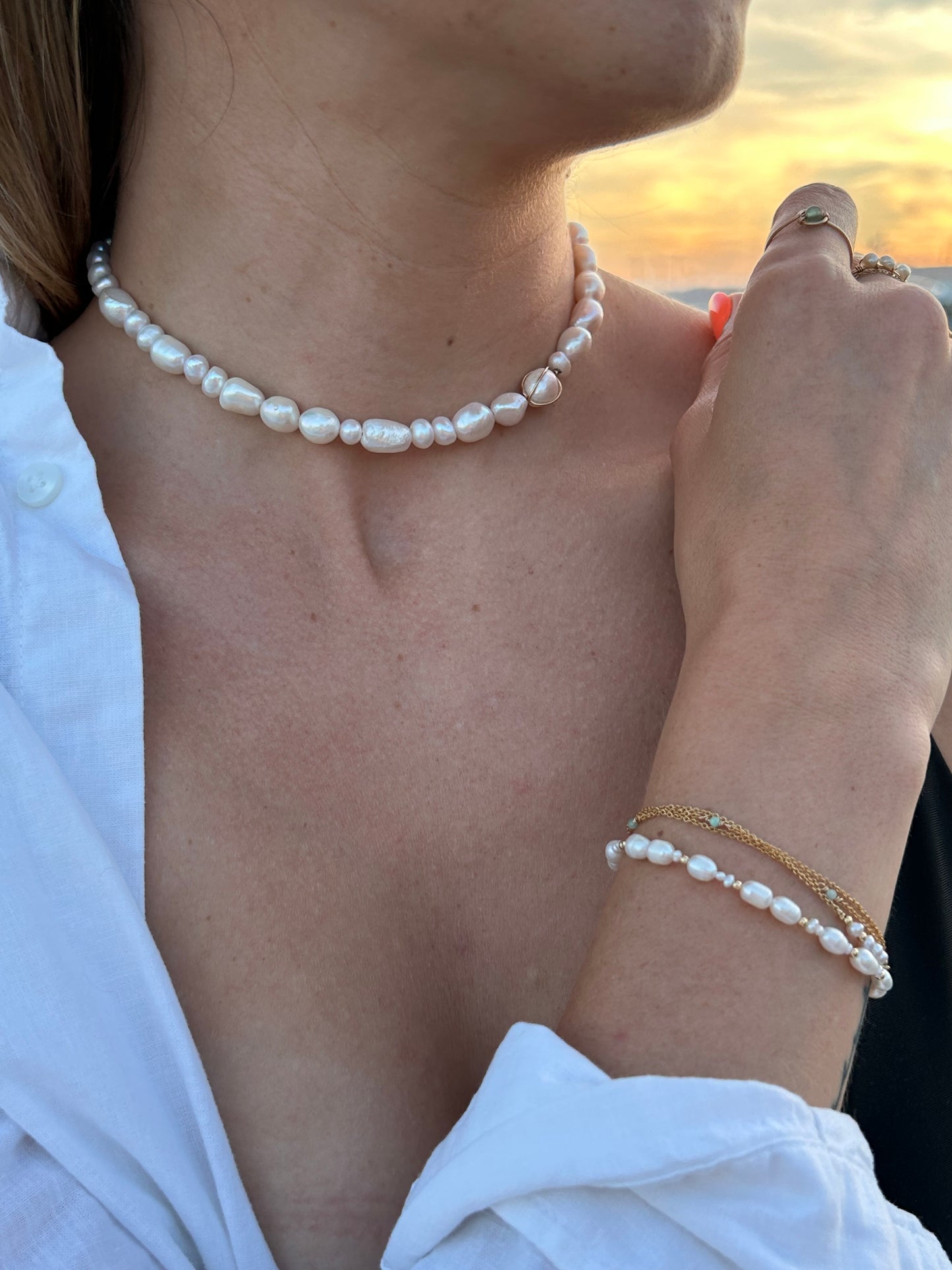 Collier / bracelet double satellite