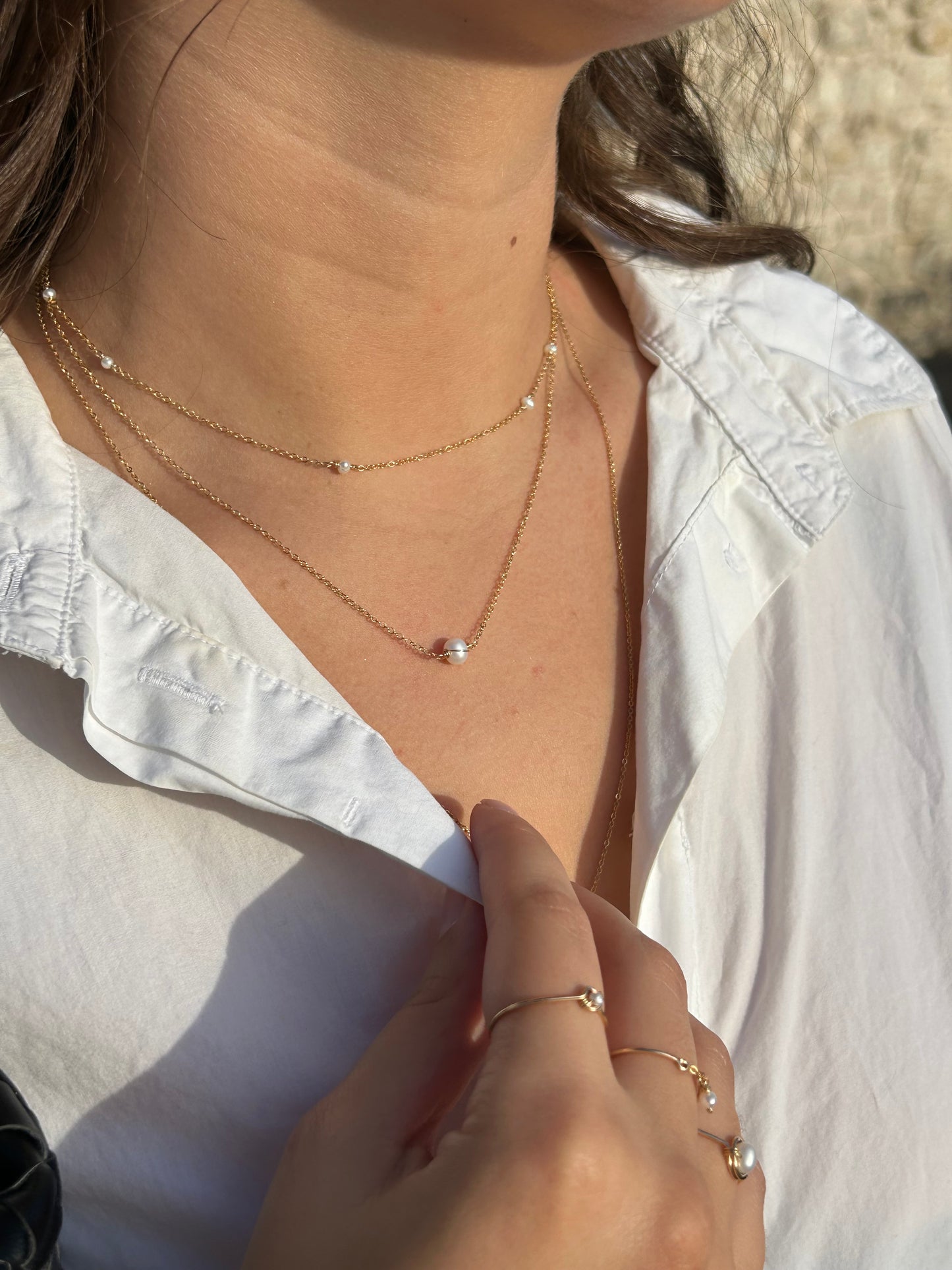 Collier / bracelet double satellite